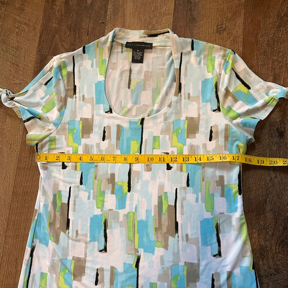 Women's Grace Elements Top Size M Multicolor Short Sleeve - Picture 4 of 6